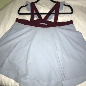 Wine and silver blue tank top